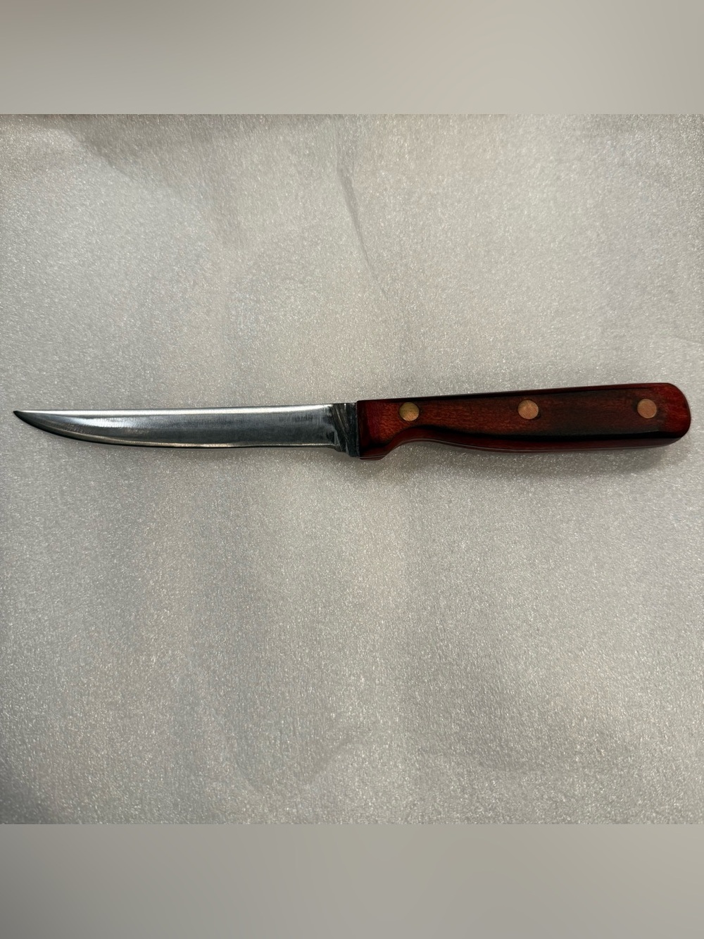 Customs Restored Vintage Wooden Fillet Knife - Red & Black Wood Handle - Sharp